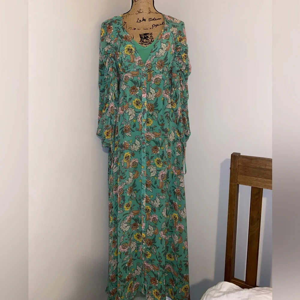 Free People Earthfolk Floral Maxi Dress in Green Combo - Picture 16 of 16